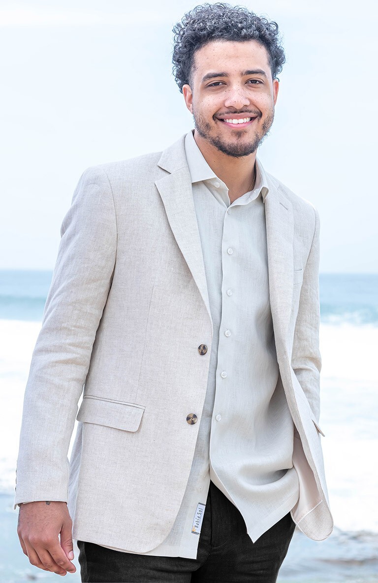 Monte Carlo Italian Linen Suit Jacket In Natural Linen