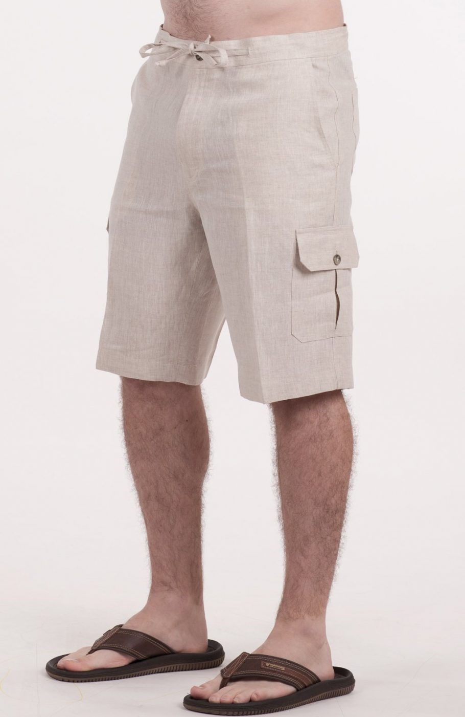 Men's Drawstring Linen Beach Shorts