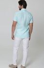 Beach Wedding Attire for Men's Bradford Linen Short Sleeve Shirt in Spa White Verona Pants