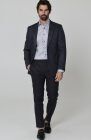 Dark Gray/Charcoal Monte Carlo Linen Suit Jacket, w/Dark Gray Charcoal Verona Pants and Bradford Italian Linen Shirt