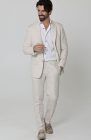 Natural Monte Carlo Linen Suit Jacket, w/ Natural Verona Pants and Bradford Shirt