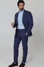 Monte Carlo Lightweight Linen Suit Soft Navy Ice Blue Bradford