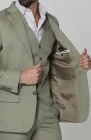 Monte Carlo Summer Linen Suit Sage with Sage Monaco Vest, and Verona Italian Linen Pants in Sage