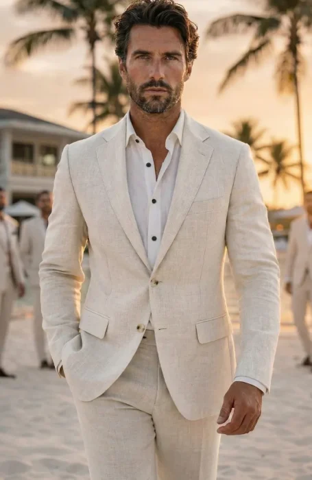Shop Men's 100% Italian Linen Wedding Suits