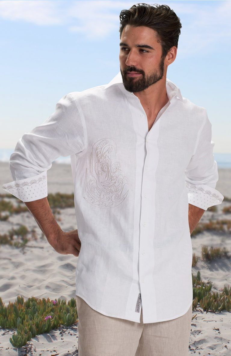 Balos- White With Natural Embroidery, Natural Pants