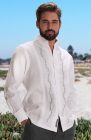 Canali- White with Silver Gray Embroidery