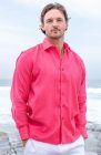 Bradford Linen Wedding shirt in Coral Reef