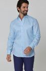 Bradford Linen Shirt in Ice Blue and Navy Verona Pants