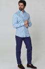 Bradford Linen Shirt in Ice Blue and Navy Verona Pants