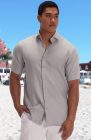Bradford Short Sleeve Linen Wedding shirt in Silver Gray