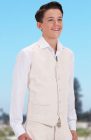 Monaco Boys Vest in Light Sand White Shirt