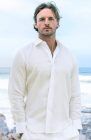 Bone Bradford Italian Linen Beach Wedding Shirt