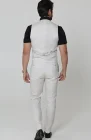 Monaco Italian Linen Vest in Light Sand, Bradford Italian Linen Shirt in Black with Verona Italian Linen Pants in Light Sand