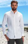 Mauritius- White/White Linen Pintuck Embroidered Wedding Shirt Charcoal Verona Pants
