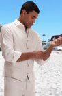Monaco Vest Light Sand White Shirt