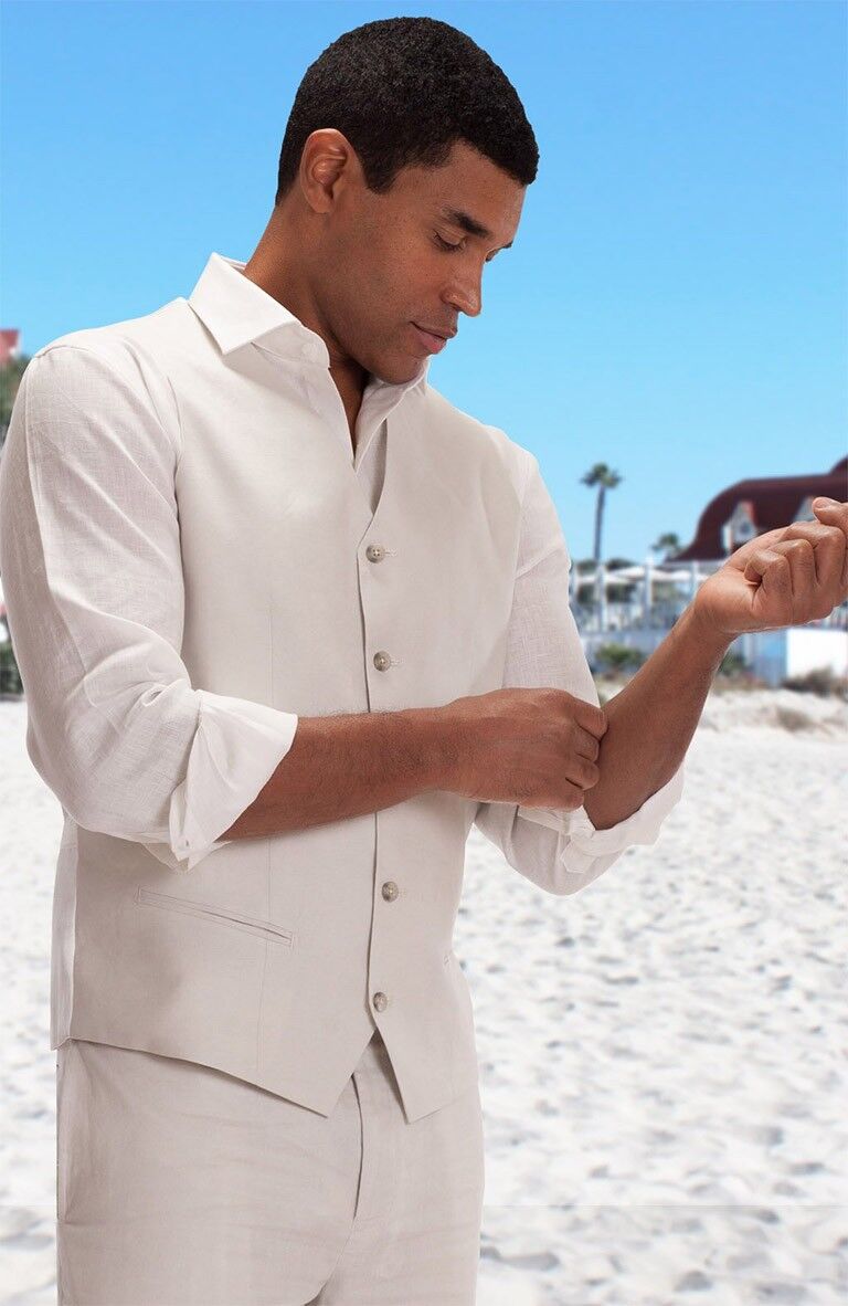 Monaco Vest Light Sand White Shirt