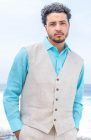 Monaco Vest in Natural, Pool Bradford, Natural Verona