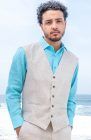 Monaco Vest in Natural, Pool Bradford, Natural Verona