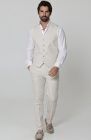 Monaco Vest in Natural, White Bradford, Natural Verona Linen Pants