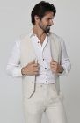 Monaco Vest in Natural, White Bradford, Natural Verona Linen Pants