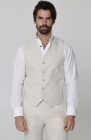 Monaco Vest in Natural, White Bradford, Natural Verona Linen Pants