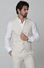 Monaco Vest in Natural, White Bradford, Natural Verona Linen Pants