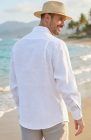 White Bradford Back View, Round Hem, Latte Verona Pants