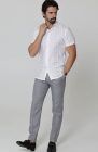 Butterfly Embroidered White Havana with Silver Gray Embroidery and Steel Gray Verona Pant
