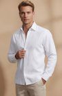 Cayman, Men's Guayabera Italian Linen Embroidered Shirt in White with Natural Verona Pants.