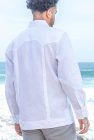 White Guayabera Shirt Back View