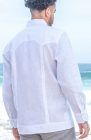 White Guayabera Shirt Back View