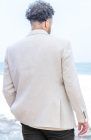 Natural Monte Carlo Linen Suit Jacket, w/Charcoal Gray Verona Pants and Light Sand Bradford Shirt