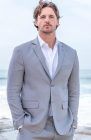 Smoke Monte Carlo Linen Suit Jacket, w/Steel Gray Verona Pants and White/Gray Mauritius Shirt.