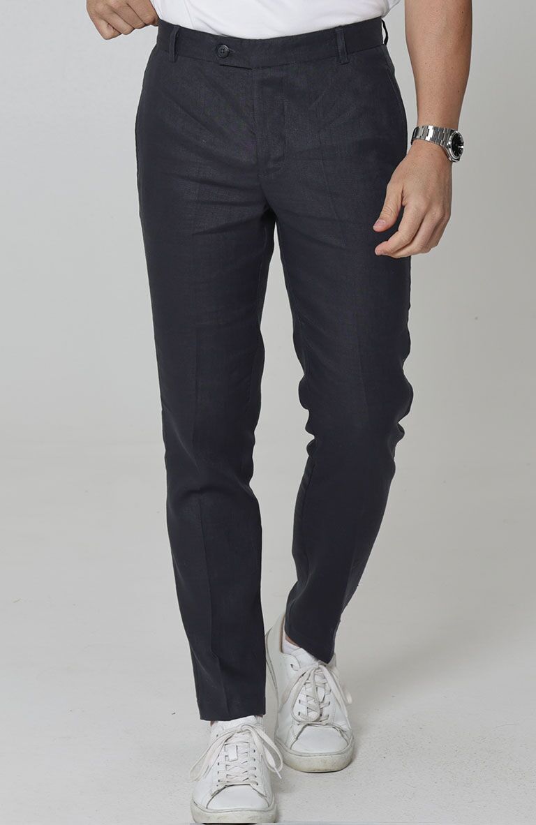Verona Linen Pants in Dark Gray /Charcoal