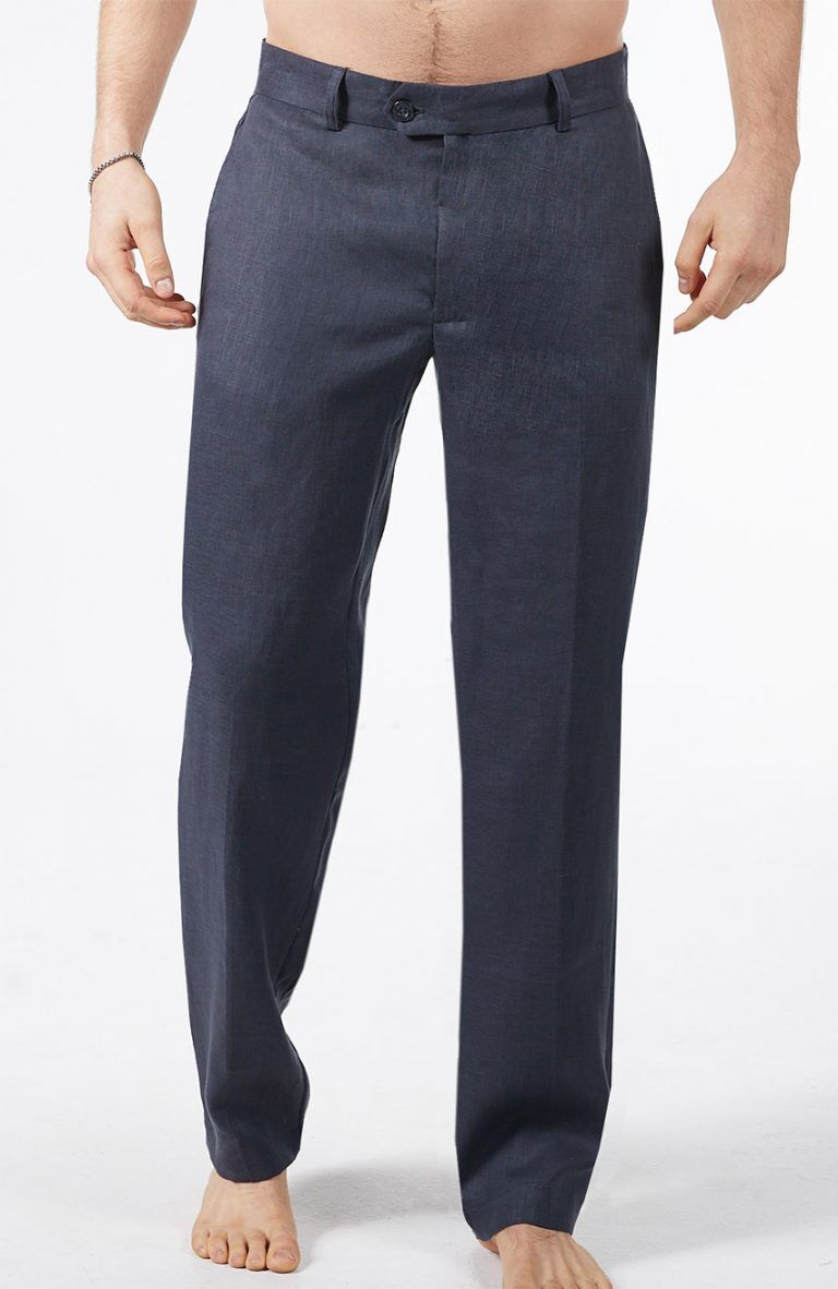 Verona Linen Pants in Dark Gray /Charcoal