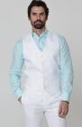 Monaco Linen Vest in White, with White Verona Pants