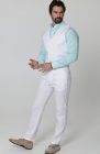 Monaco Linen Vest in White, with White Verona Pants