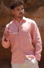 Bradford Linen Wedding Shirt in Peach, Natural Verona Pants