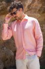 Bradford Linen Wedding Shirt in Peach, Natural Verona Pants