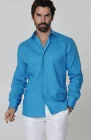 Deep Ocean Linen Bradford Shirt, White Verona Linen Pants