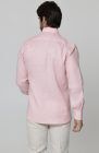 Bradford - Men's Fitted Pink Linen Long Sleeve Shirt w/ Natural Verona Pants
