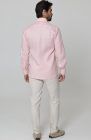 Bradford - Men's Fitted Pink Linen Long Sleeve Shirt w/ Natural Verona Pants