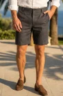 Vilano Charcoal Gray Linen Shorts