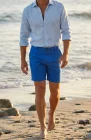 Vilano Linen Short in Cobalt