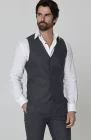 Monaco Vest in Charcoal, Charcoal Verona Pants, Bradford Linen Groom Shirt