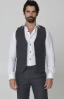 Monaco Vest in Charcoal, Charcoal Verona Pants, Bradford Linen Groom Shirt