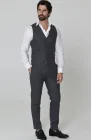 Monaco Vest in Charcoal, Charcoal Verona Pants, Bradford Linen Groom Shirt