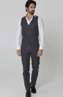 Monaco Vest in Charcoal, Charcoal Verona Pants, Bradford Linen Groom Shirt