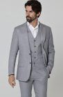 Steel Gray Monte Carlo Linen Suit Jacket, w/Steel Gray Verona Pants and White/Gray Mauritius Shirt.