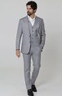 Steel Gray Monte Carlo Linen Suit Jacket, w/Steel Gray Verona Pants and White/Gray Mauritius Shirt.